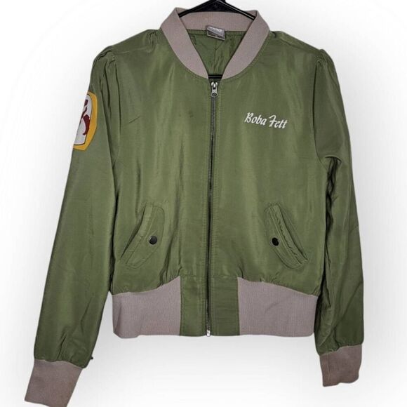 Hot Topic Her Universe Star Wars Boba Fett Girls Bomber Jacket size Medium - Picture 1 of 6